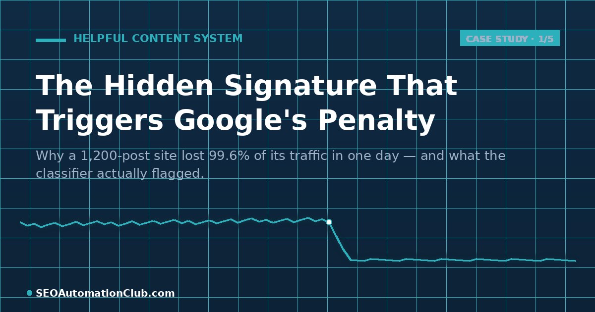 Hidden signature that triggers Google's Helpful Content penalty