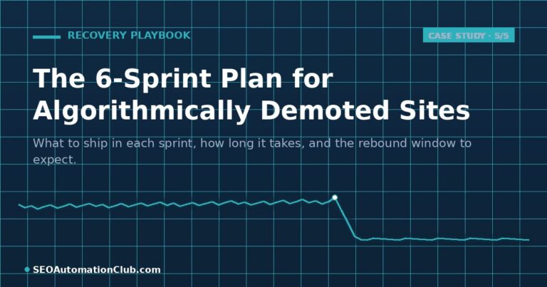 6-sprint recovery plan for algorithmically demoted sites