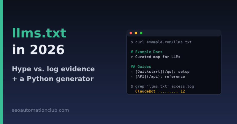 llms.txt in 2026: What Your Logs Actually Show, and a Python Generator That Keeps It Fresh