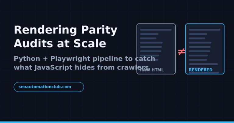 Rendering Parity Audits at Scale: A Python + Playwright Pipeline to Catch What JavaScript Hides from Crawlers