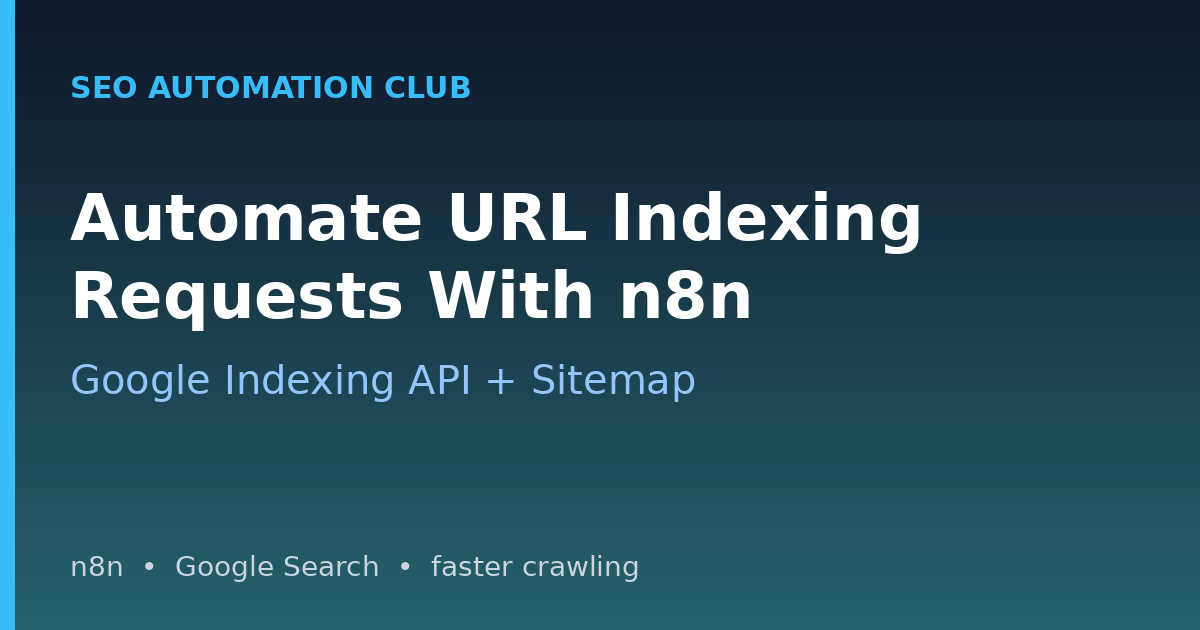 n8n workflow automating Google URL indexing requests via the Indexing API