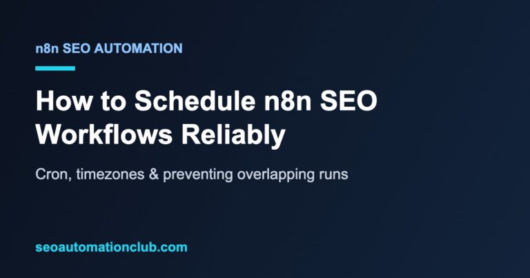 Schedule n8n SEO workflows reliably with cron and timezones
