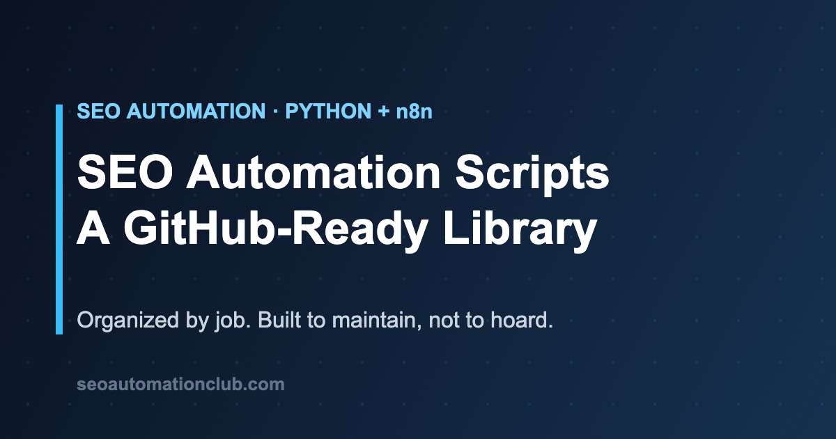 SEO automation scripts library in Python and n8n